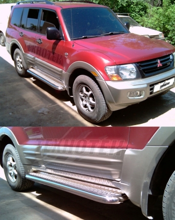 Mitsubishi Pajero 3 2000-2006г.в.-Пороги лист d-60